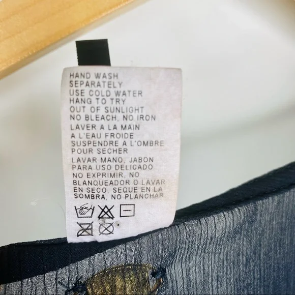 St. John Swim Suit Cover Up Chiffon Sheer Sequin Bead Tie Waist Beach Pool Black - Picture 10 of 10